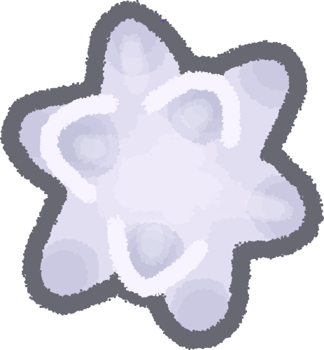 a silver 3d-looking star fragment from animal crossing. it comes to 9 visible points